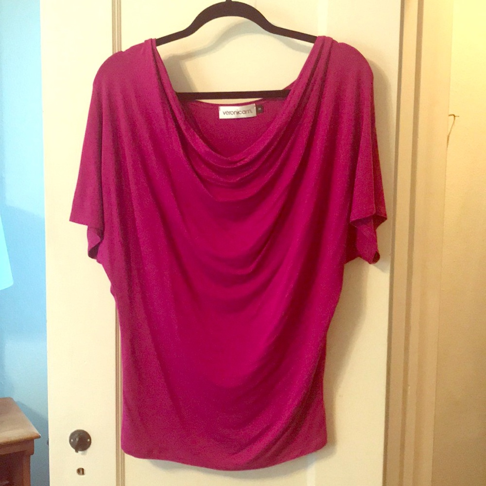 Veronica M- Magenta Drape Shirt